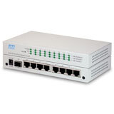 Managed 8-poorts L2 Gigabit Ethernet switch met 1 Gbe SFP poort. RJ45 poorten: 7 