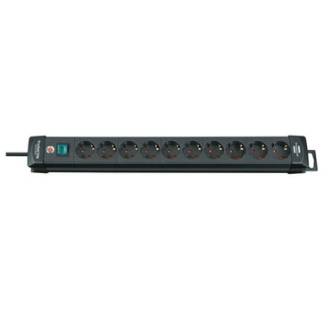 Brennenstuhl Premium-Line PDU met schakelaar. 3m zwart. Aantal sockets: 10