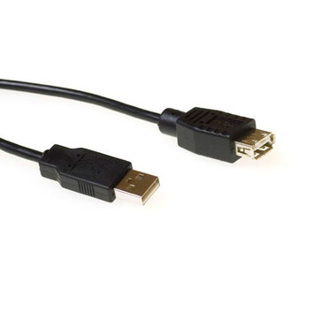 ACT USB 2.0 A male - USB A female zwart 5,00 m